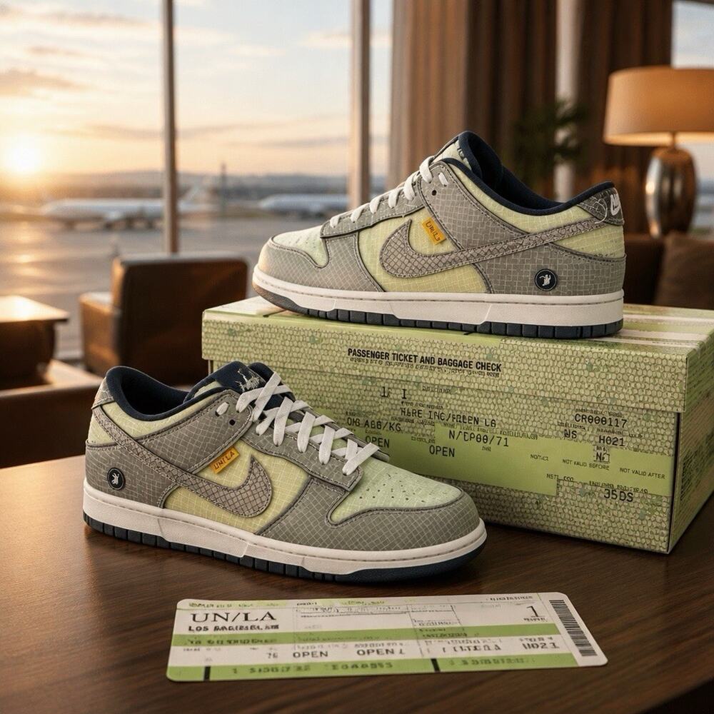 Nike Dunk Low SE Pale Green and Grey with Black Accents